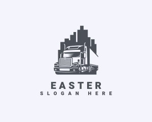 Highway - City Logistics Cargo Truck logo design