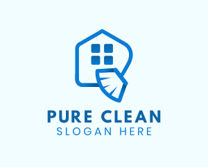 Broom House Cleaning logo design