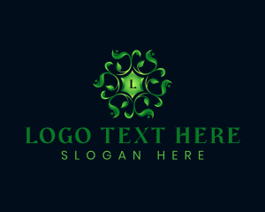 Vegan - Ornamental Leaves Nature logo design