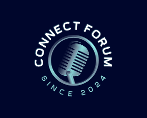 Forum - Podcast Audio Microphone logo design