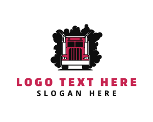 Semi Trailer - Delivery Truck Smoke logo design