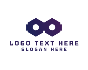 Virtual Reality - VR Technology Goggles logo design