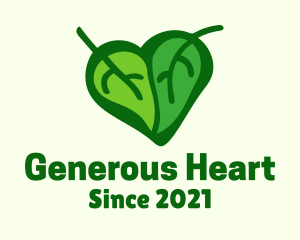 Green Leaf Heart logo design