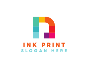 Print - Multicolor Letter N logo design