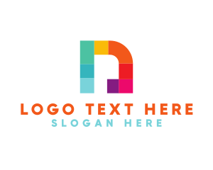 Print - Multicolor Letter N logo design