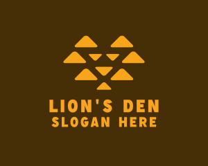 Lion Triangle Mane logo design