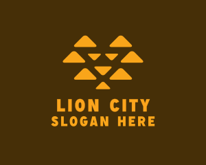 Lion Triangle Mane logo design