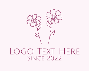 Relax - Purple Flower Acupuncture Needle logo design