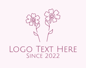 Theraphy - Purple Flower Acupuncture Needle logo design