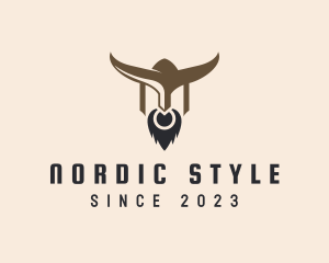 Scandinavian - Viking Bull Warrior logo design