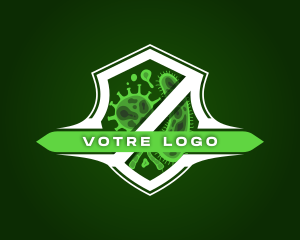 Bacteria - Protection Shield Virus logo design