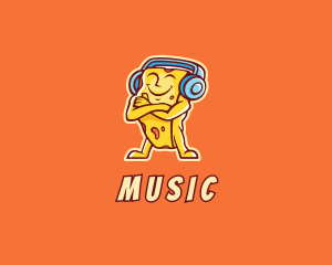 Cheese Music Earphones logo design