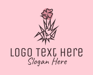 Botanical-skincare - Wildflower Line Art logo design