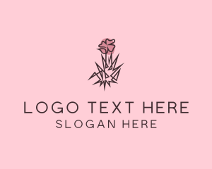 Flower Shop - Wildflower Line Art logo design