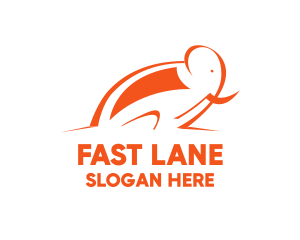 Orange Fast Elephant  logo design