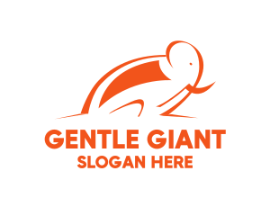 Orange Fast Elephant  logo design