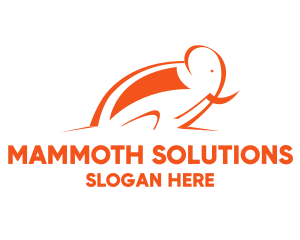 Mammoth - Orange Fast Elephant logo design