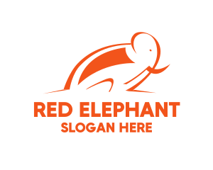 Orange Fast Elephant  logo design