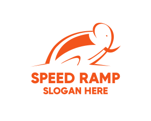 Orange Fast Elephant  logo design