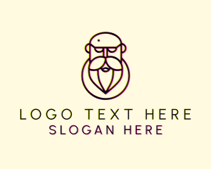 Beard - Glitch Old Man logo design