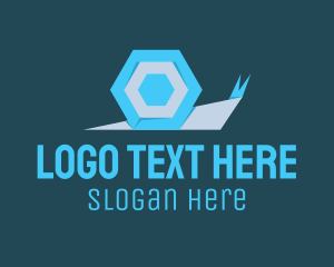 Hexagonal - Snail Hexagon Shell logo design