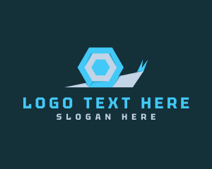 Animal - Snail Hexagon Shell logo design