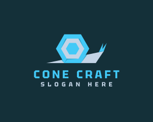 Snail Hexagon Shell logo design