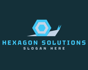 Snail Hexagon Shell logo design