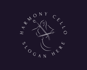 Musician Cello Instrument logo design