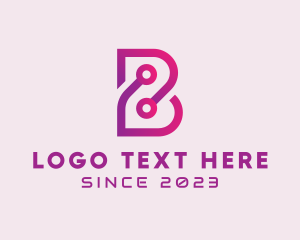 Mobile - Cyber Connection Letter B logo design