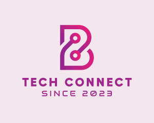It Expert - Cyber Connection Letter B logo design