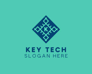 Geometric Snowflake Technology logo design