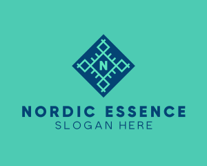 Nordic - Geometric Snowflake Technology logo design