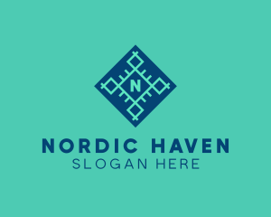 Nordic - Geometric Snowflake Technology logo design