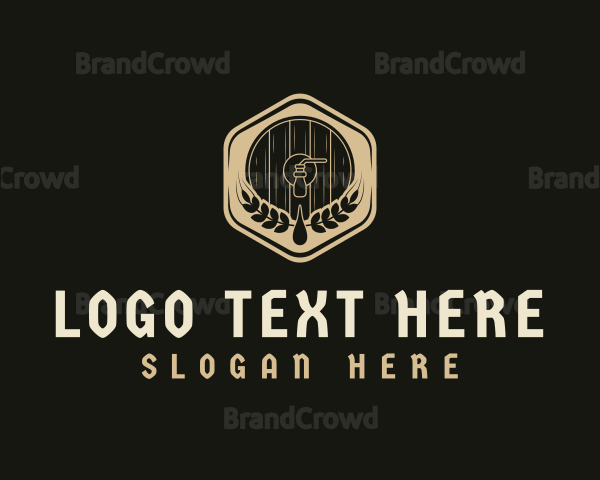 Hexagon Beer Malt Barrel Logo