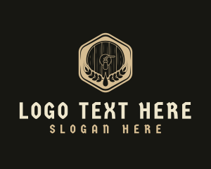 Tavern - Hexagon Beer Malt Barrel logo design