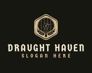 Hexagon Beer Malt Barrel logo design