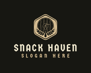 Hexagon Beer Malt Barrel logo design