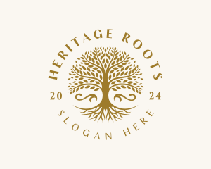 Nature Tree Roots logo design