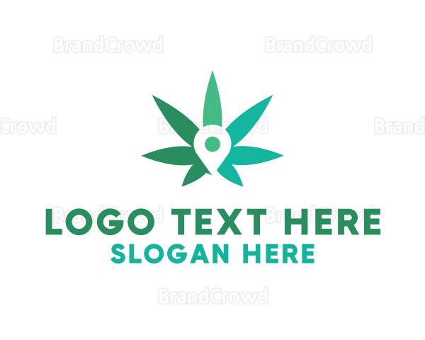 Cannabis Location Pin Logo