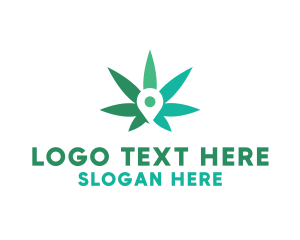 Cannabis Oil - Cannabis Location Pin logo design