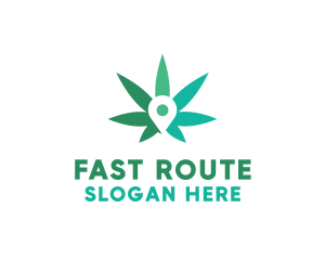 Route - Cannabis Location Pin logo design