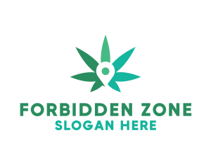 Cannabis Location Pin logo design