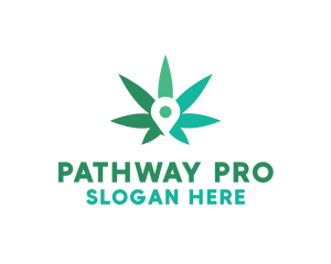 Route - Cannabis Location Pin logo design