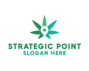 Cannabis Location Pin logo design