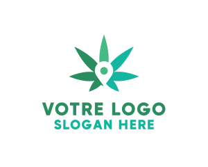 Positioning - Cannabis Location Pin logo design