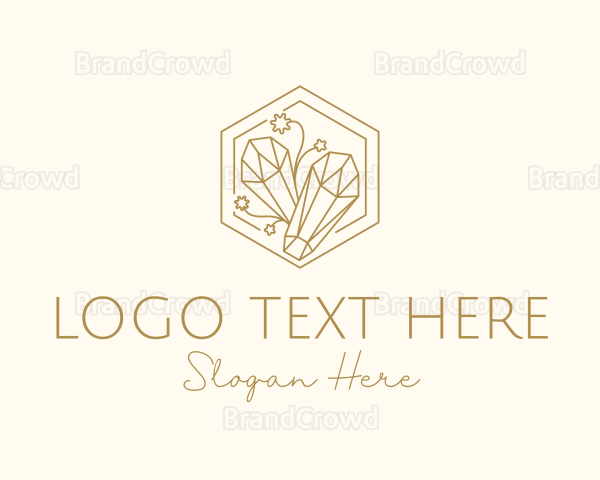Floral Crystals Hexagon Logo