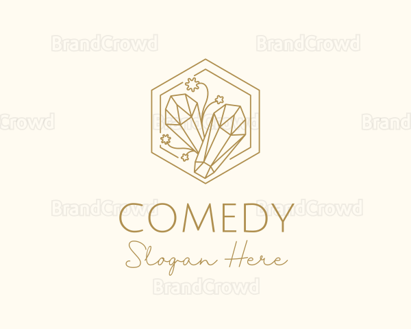 Floral Crystals Hexagon Logo