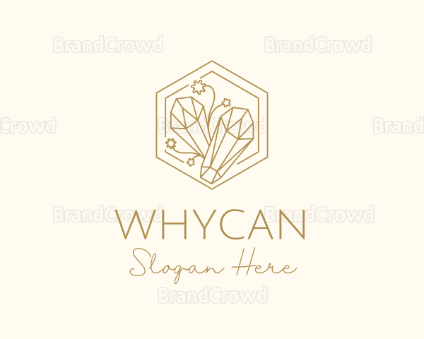 Floral Crystals Hexagon Logo