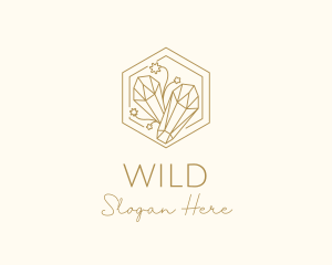 Floral Crystals Hexagon Logo